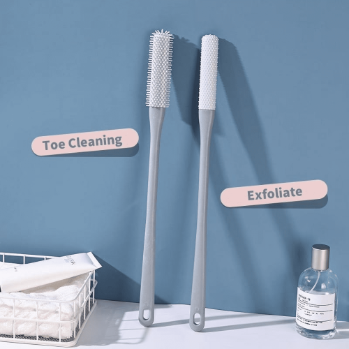 Toe Seam Massage Brush Soft Rubber Foot File with Long