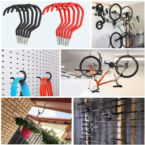 Heavy Duty Bike Hooks Wall Ceiling Mounted 2 Pack