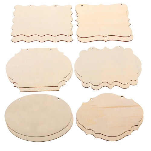 Unfinished Wood Ornaments Blanks 12 pcs