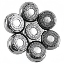 Wymienna głowica golarki elektrycznej, trymer do brody, golarka na mokro i sucho dla mężczyzn, głowica obrotowa 7D, srebrna