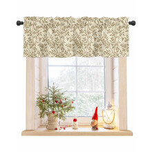 Brown floral valance curtain 42x18 inch rod pocket