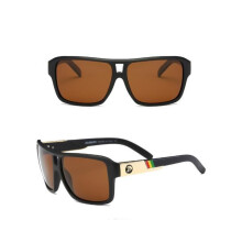 Okulary przeciwsłoneczne unisex, czarne, kwadratowe, soczewki polaryzacyjne, ochrona UV400 do użytku na zewnątrz