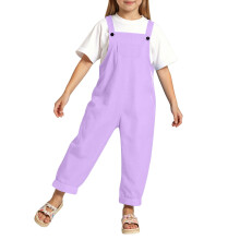 Kids Overalls Unisex Solid Color Soft Bib Overall for 3-14