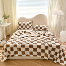 Sherpa Fleece Blanket Plush Throw 47 x 79 Inches Coffee