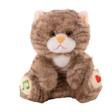 Brown Cat Plush Toy 30cm Sleep Companion