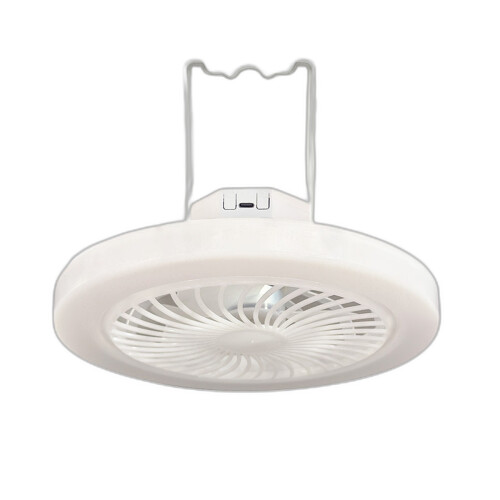 Portable USB Rechargeable Camping Fan Light, Multifunctional Handheld Ceiling Fan with LED Lighting, 3D, for O