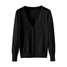 Women's Oversized V-Neck Cardigan Sweater Black XXXL