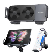 Încărcător auto wireless cu bobină dublă de 15W, suport pentru telefon, compatibil cu seria Samsung Galaxy Z Fold Flip