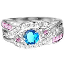 Zircon Twisted Wide Wedding Ring S925 Silver Size 6–10