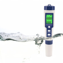 Merač hladiny soli v bazéne, digitálny 5-v-1 tester slanosti slanej vody, vysoko presný vodotesný tester IP67