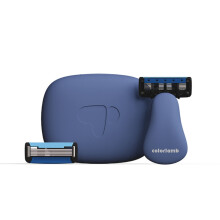 Prémiový cestovný holiaci strojček Colorlamb pre mužov, mini manuálny holiaci strojček s ergonomickou silikónovou rukoväťou a ochranným