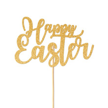 Easter Cake Topper Gold Alphabet Egg Decoration