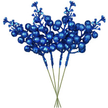 Black Glitter Berry Stems Artificial Christmas Picks 14-Pack