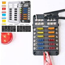 12-Way Blade Fuse Block with LED Indicator and Waterproof