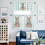 Easter Rabbit Kitchen Curtains Set Watercolor Bunny Floral 2