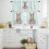Easter Rabbit Kitchen Curtains Set Watercolor Bunny Floral 3