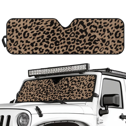 Jeep Wrangler Windshield Sun Shade UV-Blocking Brown 1