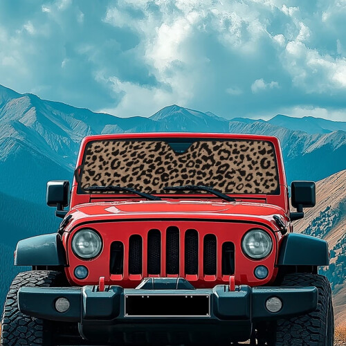 Jeep Wrangler Windshield Sun Shade UV-Blocking Brown 2