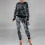 Women's Sequins 3-Piece Set Sweater Pencil Pants Top Silver 1