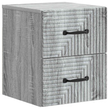 vidaXL Wall-Mounted Bedside Cabinet Grey Sonoma 34.5 x 33 x 40 cm
