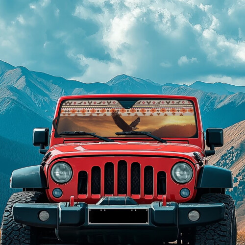 Aztec Eagle Windshield Sun Shade for Jeep JK JL JT 2