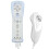 Ασύρματο Motion Plus Gamepad με 2 Nunchucks, Συμβατό με την κονσόλα Wii, Λευκό εργονομικό χ 4