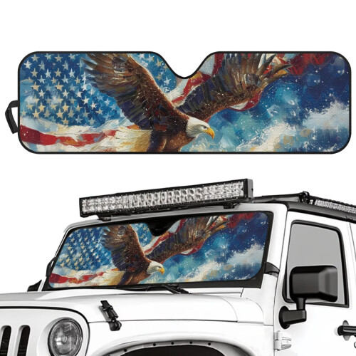 American Flag Eagle Windshield Sun Shade for Jeep Wrangler 1