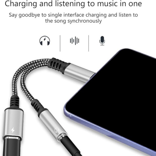 Προσαρμογέας ήχου USB Type C σε 3,5 mm και μετατροπέας φόρτισης PD 60W με ήχο HiFi, πλεγμέ 1