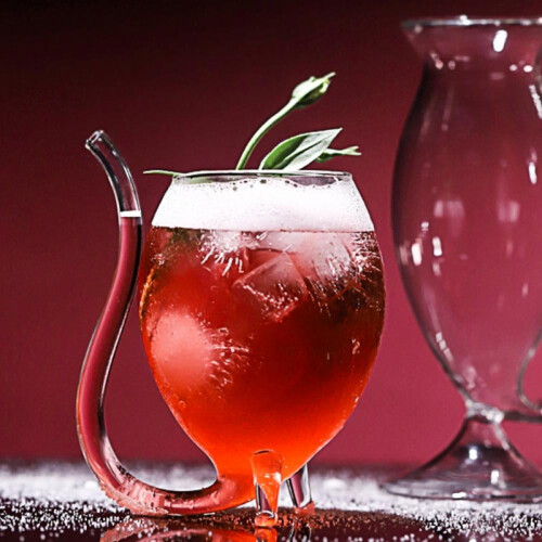 Verre à vin rouge Vampire 300 ml avec paille intégrée