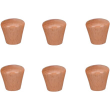 Wooden Cabinet Knobs Beech Conical Handle 6 pcs 28x28 mm