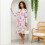 Rosa Erdbeerkleid für Damen, langärmelig, elastisch, Patchwork 5