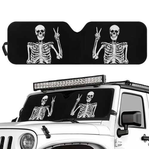 Sun Shade for Jeep Wrangler and Gladiator UV-Blocking Skull 1