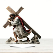 Set di statuette in acrilico 2D della Sacra Famiglia di Karymi