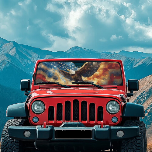 Jeep Wrangler JK JL Windshield Sun Shade UV Blocking 2
