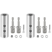 2X Stainless Steel Trailer Jack Electric Drill Adapter with 4pc 1/2inch Socket Adapter Compatible with Jack Drive Shaft