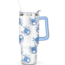 Krabbtema-tumbler, 125 g dubbelisolerad med spillskydd