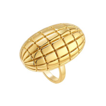 Women's Stainless Steel Engraved Wedding Ring Gold Size 10