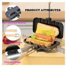 Hot Sandwich Maker Double-Sided Nonstick Flip Grill Pan