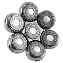 4X Replacement Cutter for Electric Shaver for Men Beard Trimmer Wet and Dry 7D Floating Heads Blade Silver