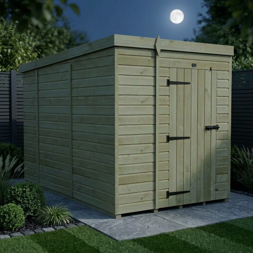 6 x 10 Pent Shed Tanalised (Single Door, No Windows) 2