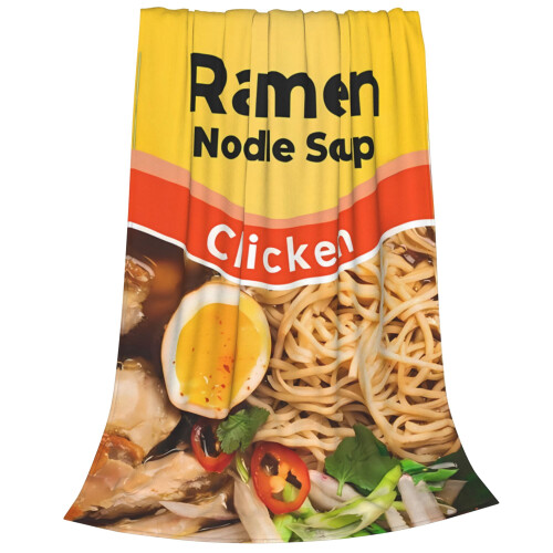 Κουβέρτα Ramen με σχέδιο κοτόπουλου από φανέλα και φλις ριχτάρι 2