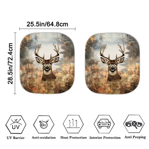 Forest Deer Car Sun Shade Foldable Universal Fit 2