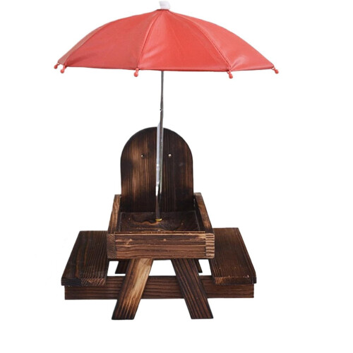 Solid Wood Outdoor Hanging Feeder for Squirrels and Birds 1