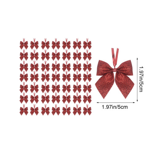 Karymi Mini Christmas Bow Set Gold Red 50 pcs 2