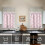 Pink Bow Kitchen Curtain Valance Set 36 inch 4