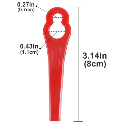 100 stk. reserveblader til gresstrimmer, 83 mm trådløse trimmerblader, kompatible med Swift Ryobi 1