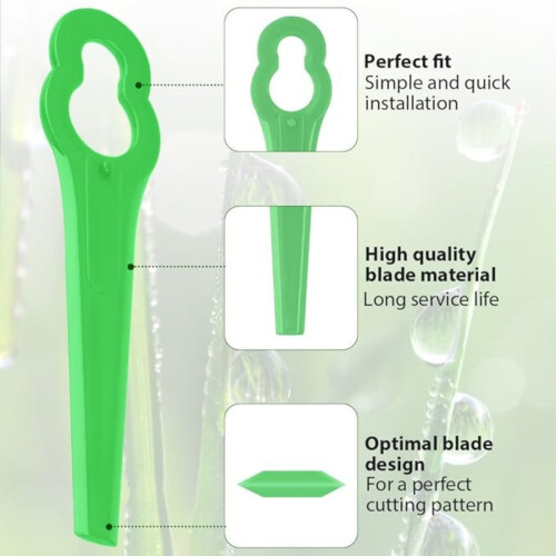 70 deler erstatningsblad i plast til Einhell GC-CT 18/24 Li, 83 mm gressklipperblad for gresstrimming 1