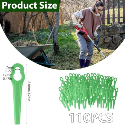 70 deler erstatningsblad i plast til Einhell GC-CT 18/24 Li, 83 mm gressklipperblad for gresstrimming 2