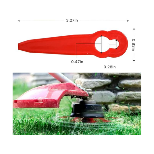 100 stk. plastklipperblader, 83 mm klippeblader for Einhell gresstrimmer, røde 1