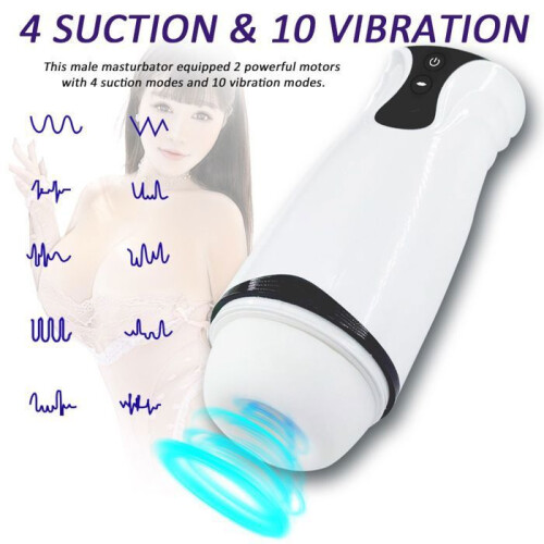 4 Suction and 10 Vibration Modes Automatic Male Massager with Realistic Design 1
